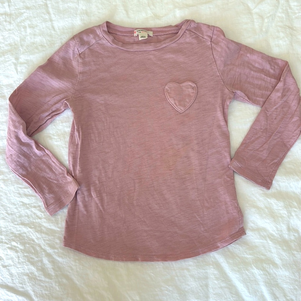Crewcuts by J. Crew Girls Long Sleeve Heart Pocket Tee